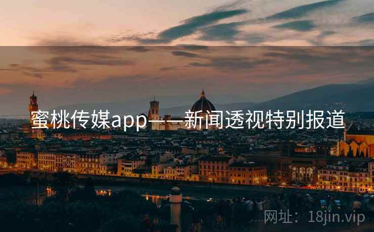 蜜桃传媒app——新闻透视特别报道
